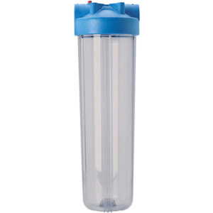Pentek 166201, 20" Big Clear Filter Housing with 1" Ports and Pressure Release (Accepts 20" x 4.5" Cartridges)