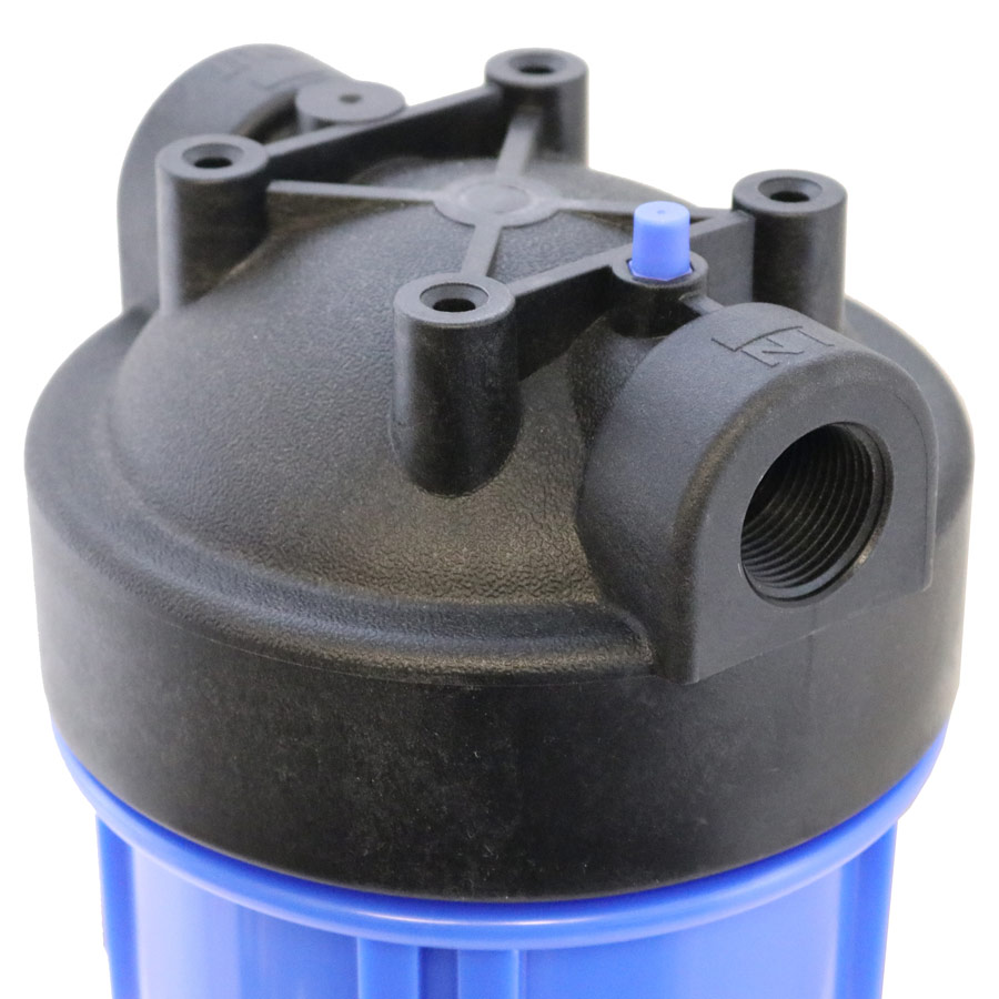 20" Blue Water Filter Housing w/ 1" Ports & Pressure Release (Accepts 20" x 4.5" Cartridges) by Global Solutions - Image 2