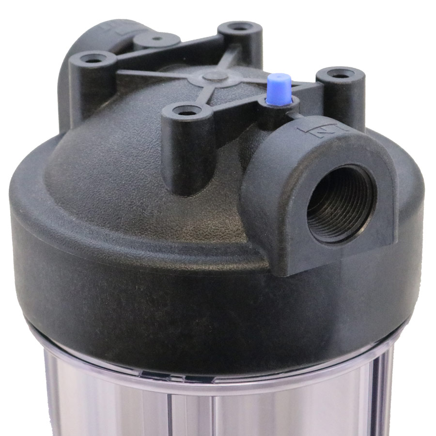 20" Clear Water Filter Housing w/ 1" Ports & Pressure Release (Accepts 20" x 4.5" Cartridges) by Global Solutions - Image 2