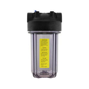 10" Clear Water Filter Housing w/ 1" Ports & Pressure Release (Accepts 10" x 4.5" Cartridges) by Global Solutions