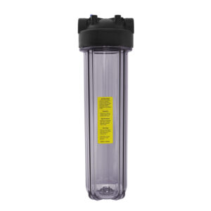 20" Clear Water Filter Housing w/ 1" Ports & Pressure Release (Accepts 20" x 4.5" Cartridges) by Global Solutions