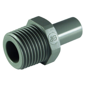 John Guest 1/4" Tube x 1/4" NPTF Stem Adaptor (Acetal)