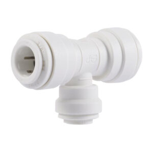 John Guest 3/8" x 3/8" x 1/4" Reducing Branch Tee (White Polypropylene)