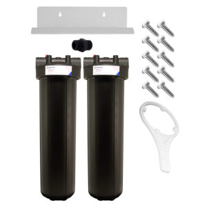 Black Sediment Filter Housing, Dual 20" x 4-1/2" Full Flow/BB