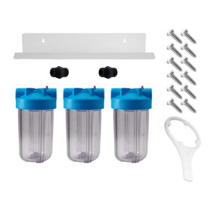 Triple Full Flow/BB Sediment Filter Housing Kit (10" x 4-1/2" Clear)