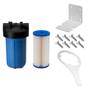 Ultraviolet Sterilizer 1" Ports System: 10" x 4-1/2" Blue 5 Micron Sediment Filter Kit